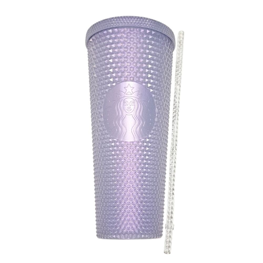 Starbucks New RARE Icy Lilac Iridescent Holiday 2021 Studded 24 oz Venti tumbler